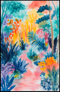 Vibrant Jungle Scene Abstract Artistic or Pop Culture Poster