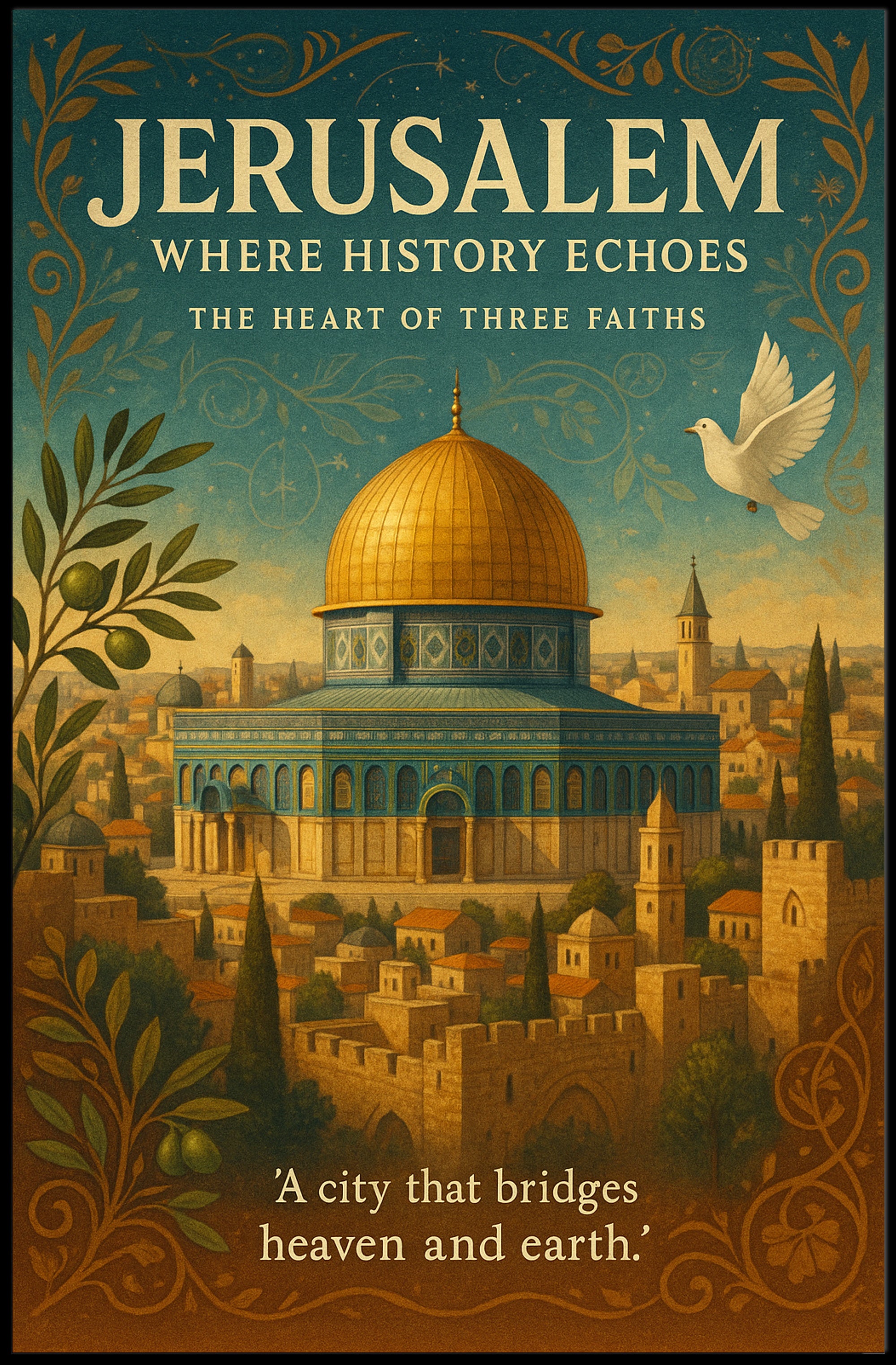Jerusalem Vintage Travel Poster Wall Art
