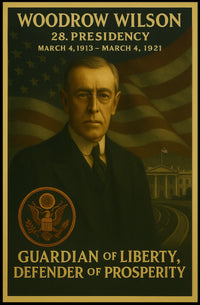 Woodrow Wilson Artistic Presidential Portrait Poster