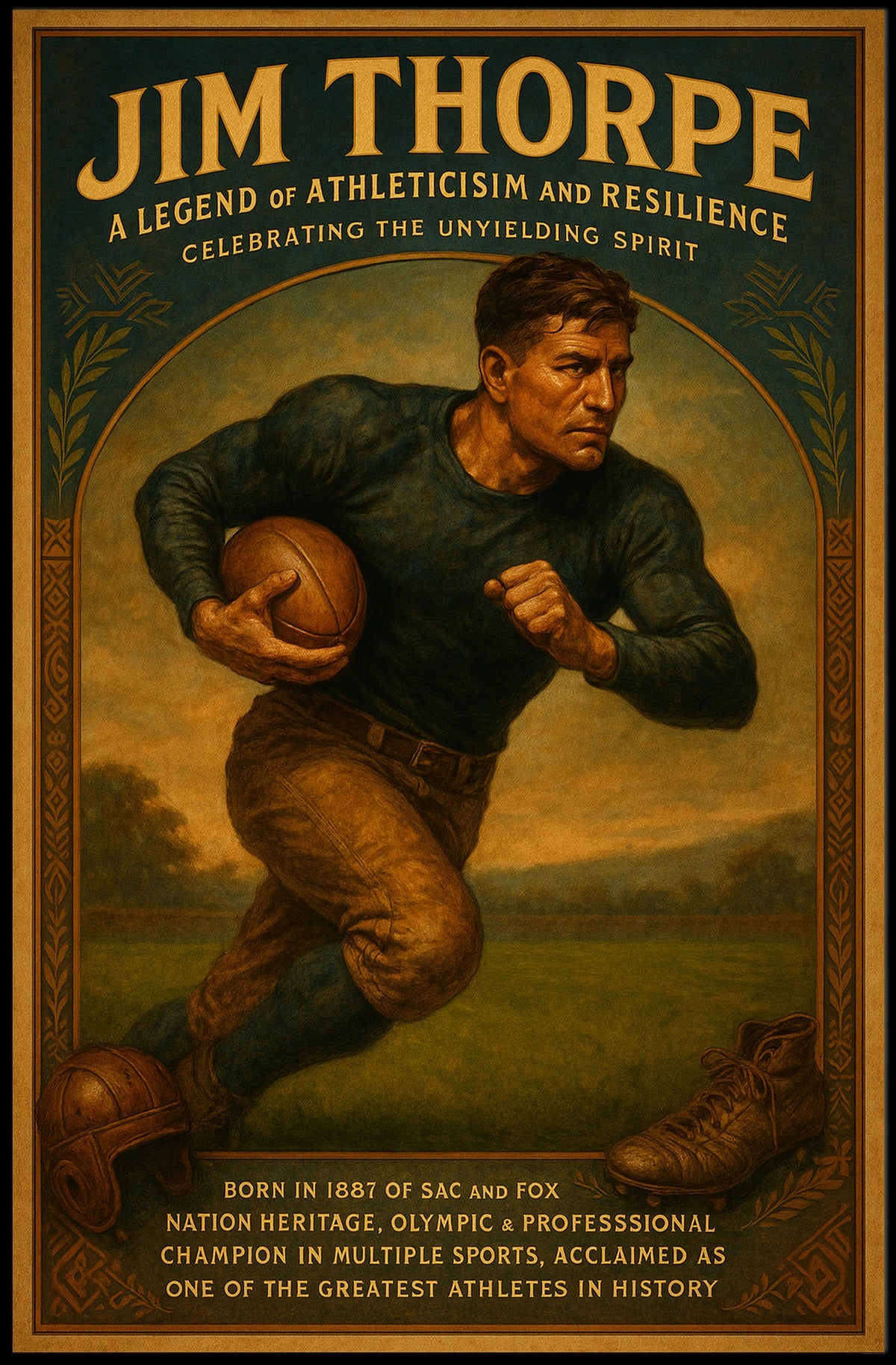 Jim Thorpe Icon of Athletic Prowess Poster