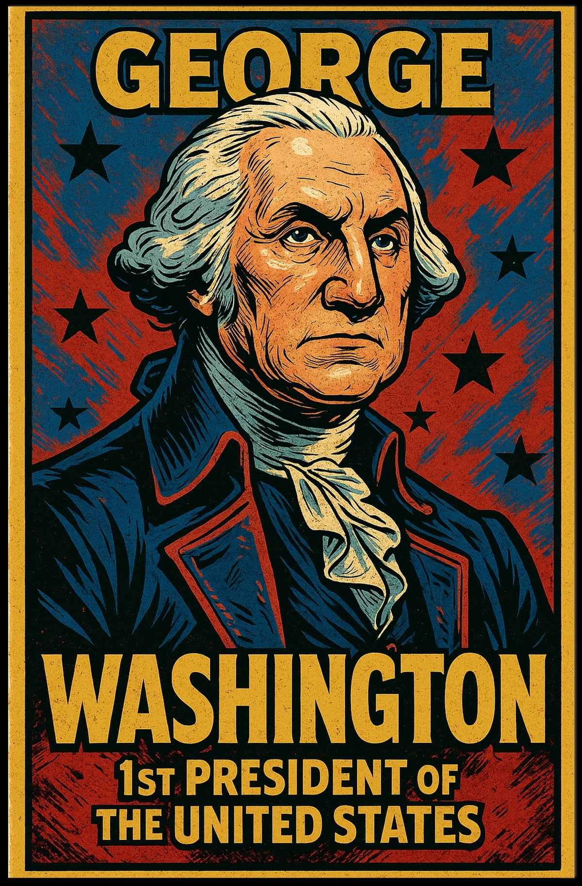 George Washington First President Poster Wall Art Decor