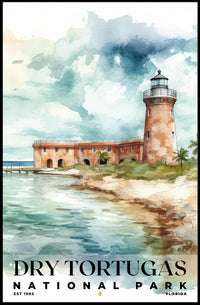 Dry Tortugas Watercolor Wall Art Poster