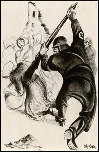 Oppression Depicted in Wartime Illustration Poster PosterGoat