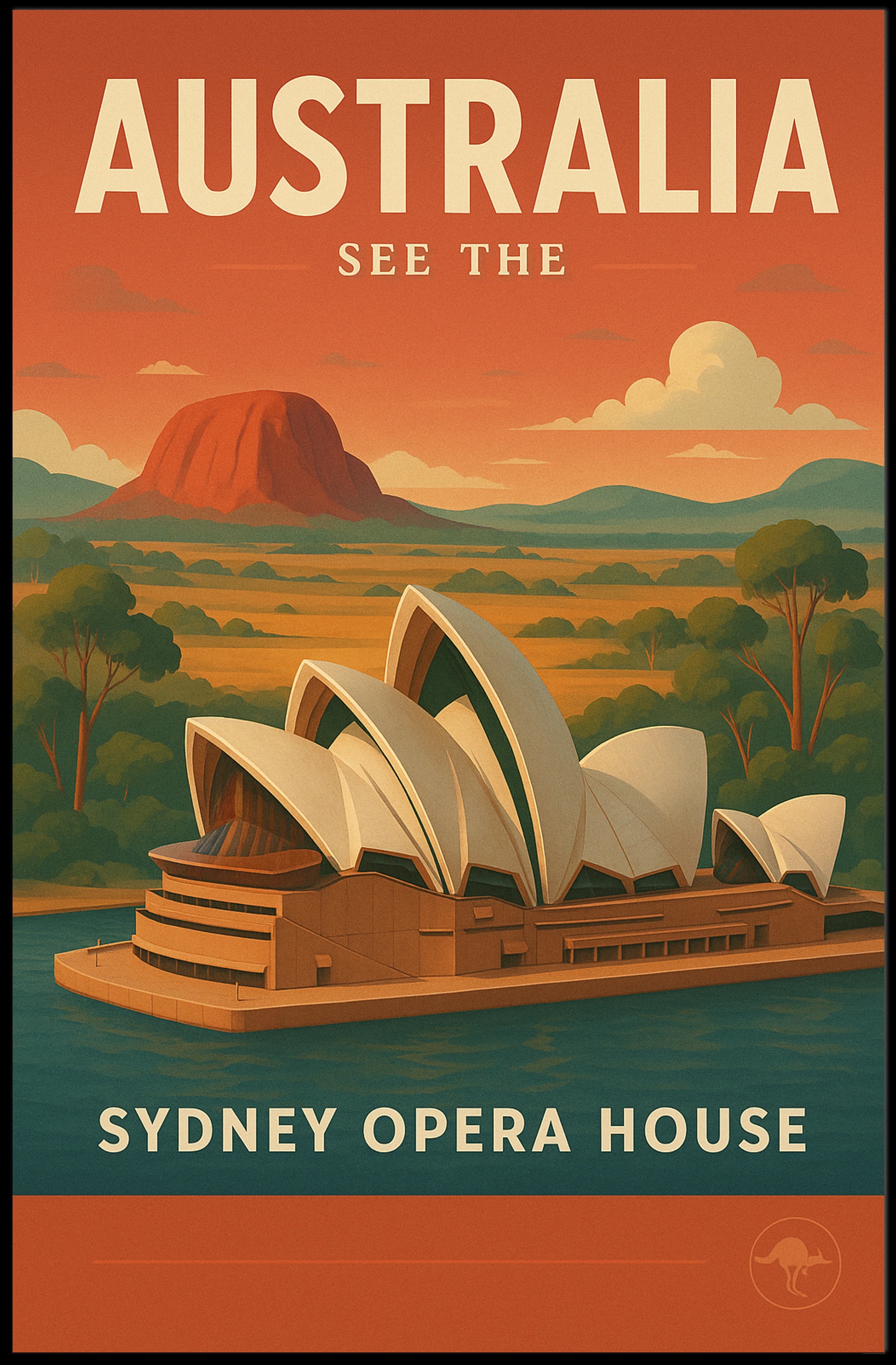 Australia's Iconic Sydney Opera House Travel Poster