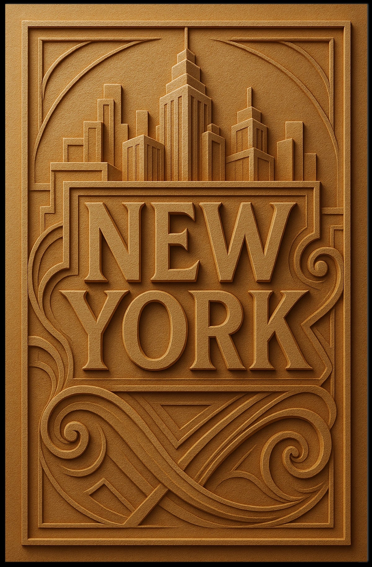 New York Cityscape Poster Wall Art 18x24 Archival Inks Print