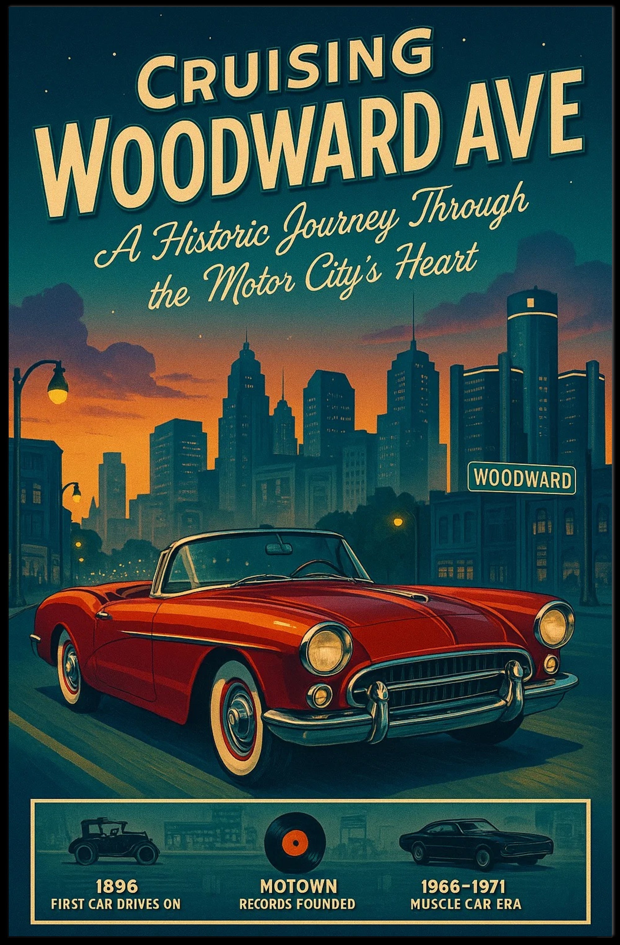 Cruisin' Woodward Ave Poster PosterGoat