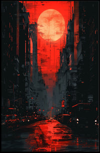 Urban Metropolis Dystopian Scene in Futuristic Sci-Fi Poster PosterGoat