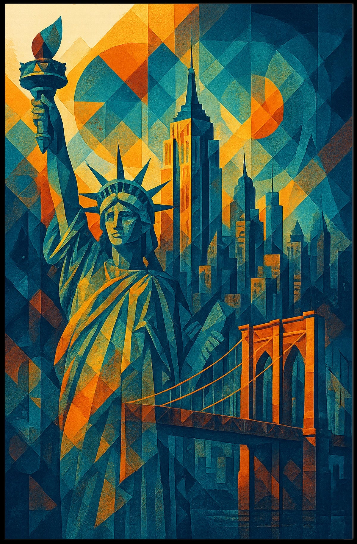 New York City Architecture Poster Abstract Wall Art