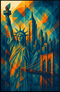 New York City Architecture Poster Abstract Wall Art