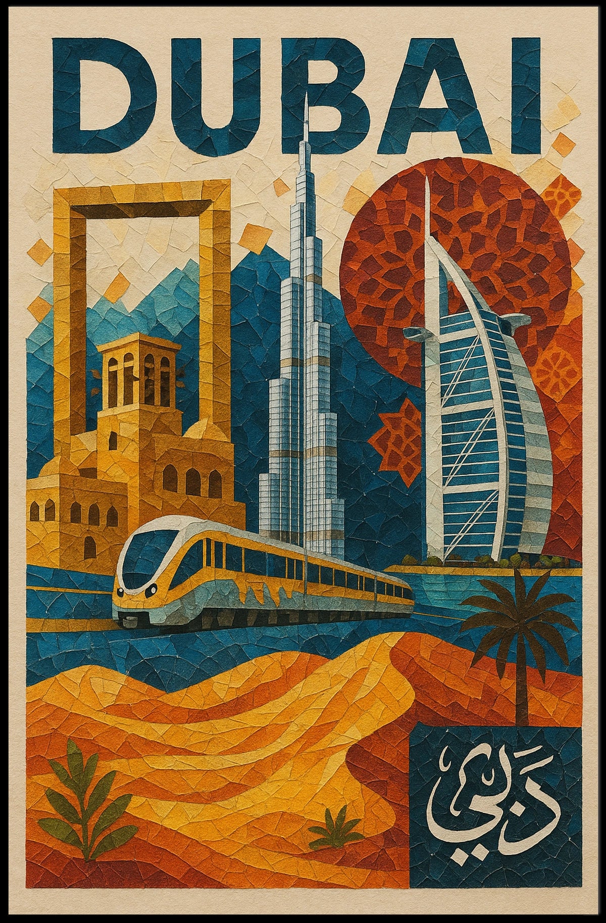 Dubai Mosaic Poster Modernity And Tradition Home Decor