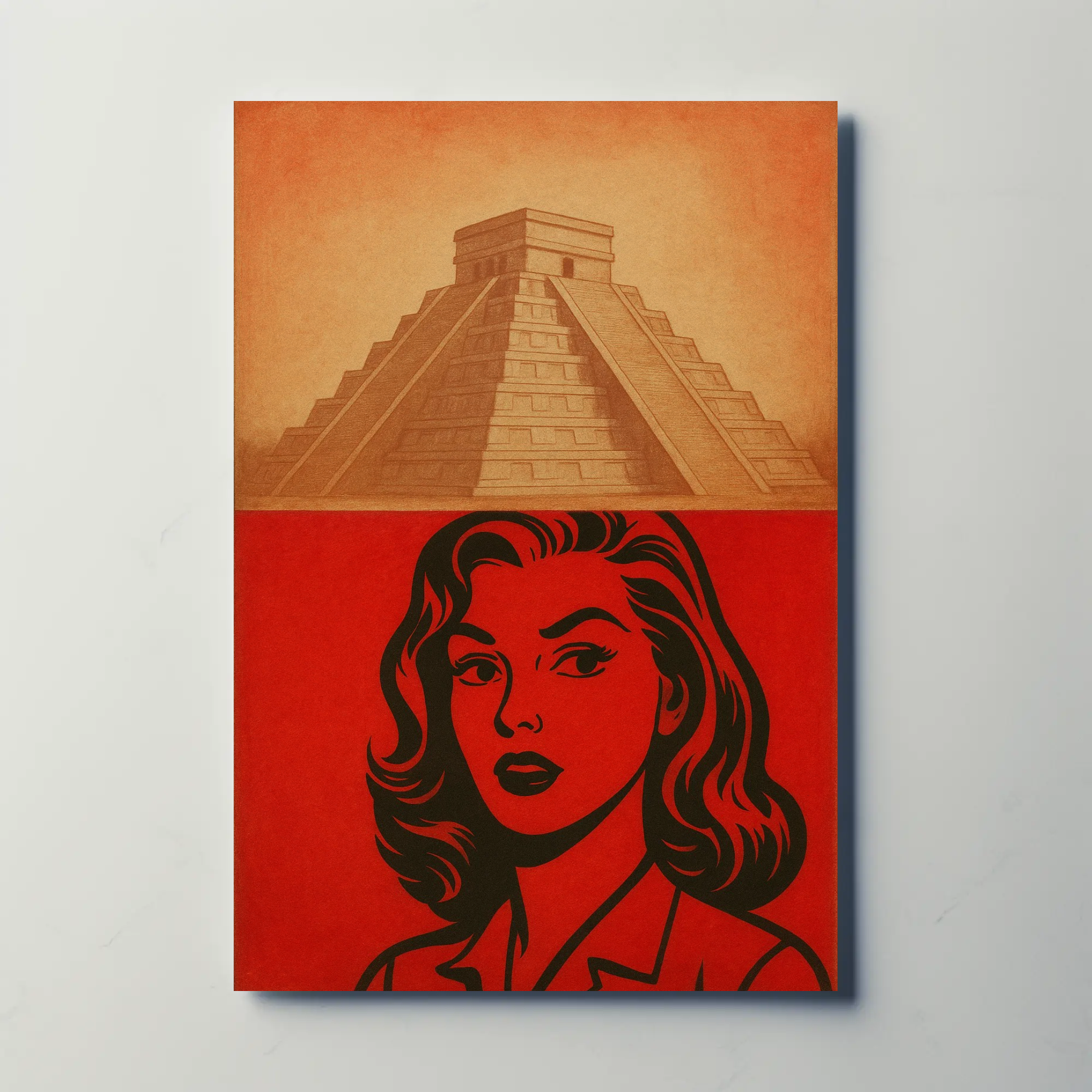 Mesoamerican Retro Adventure Pop Art Cultural Poster