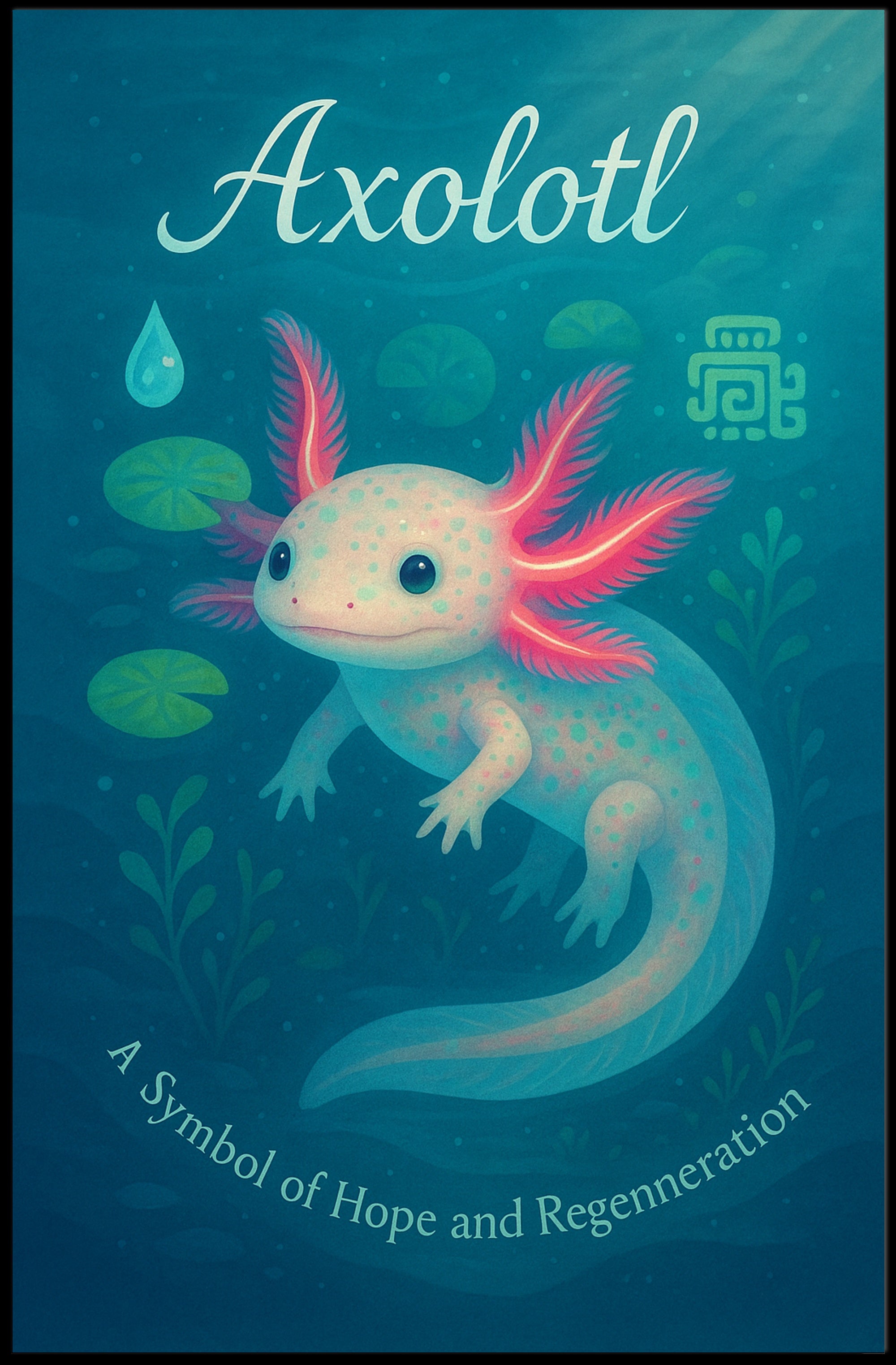 Axolotl Poster Whimsical Hope And Regeneration Art Print