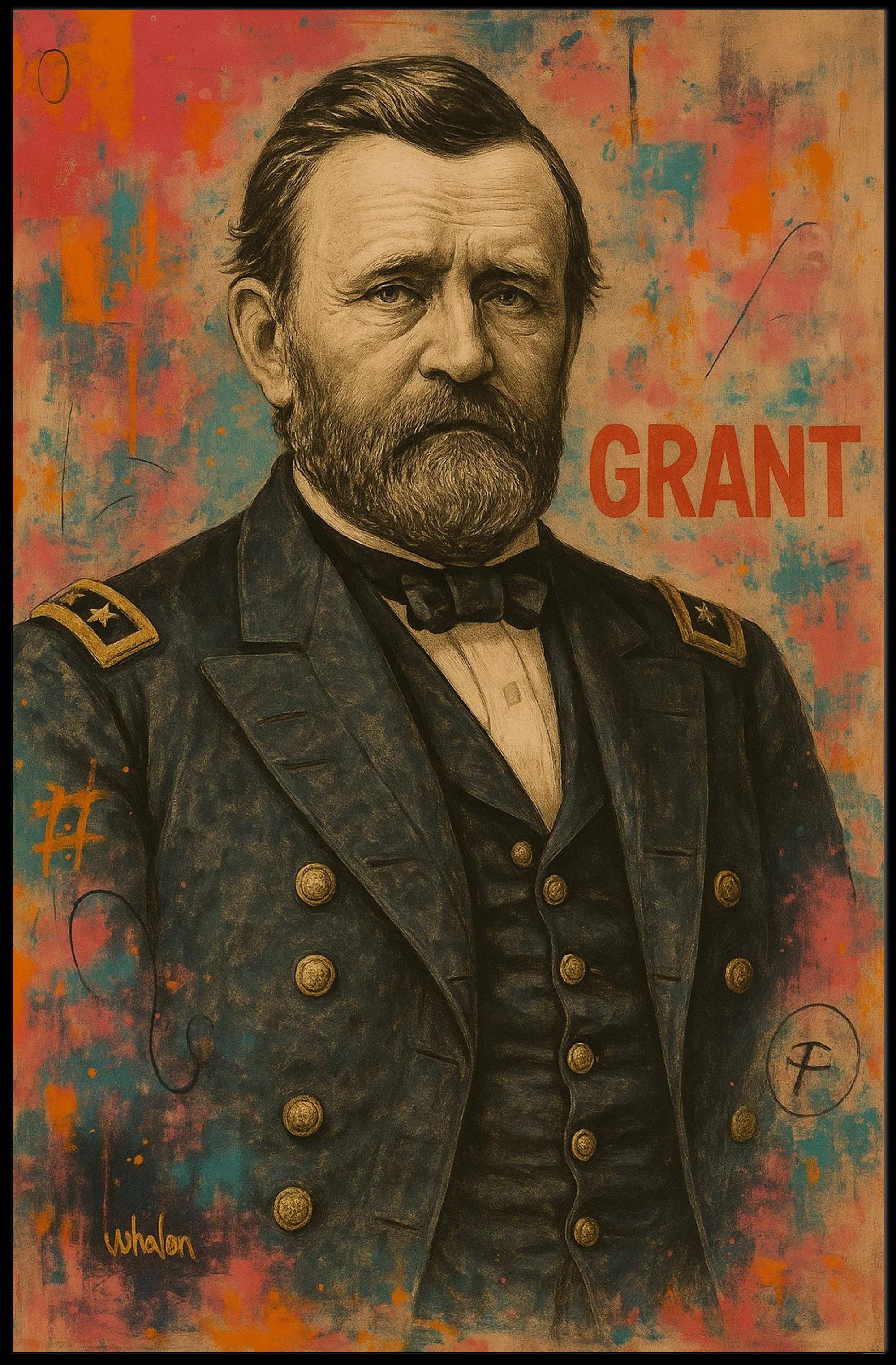 Grant Military Portrait Historical Presidential Poster