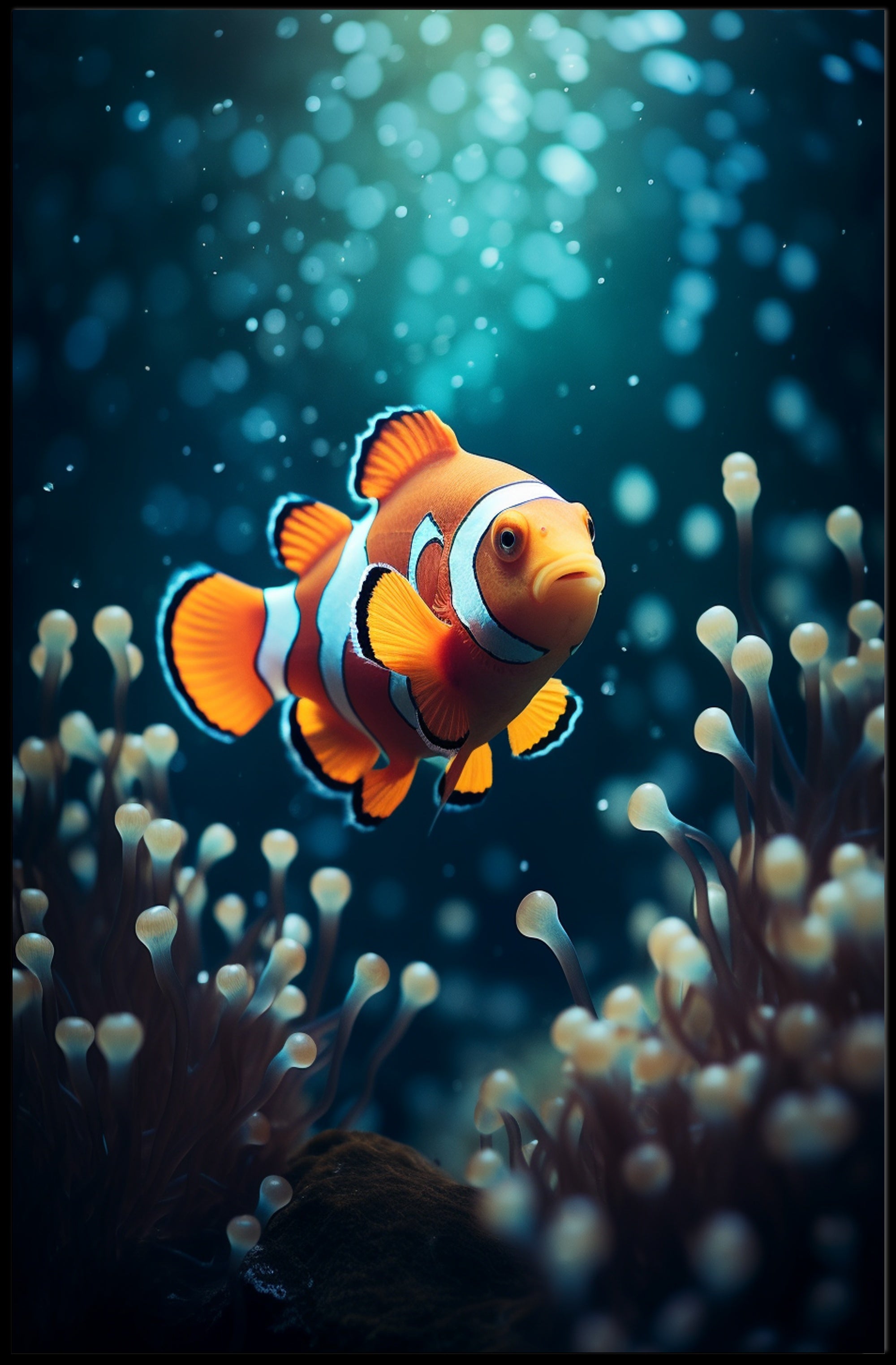 Clownfish In The Deep Poster PosterGoat