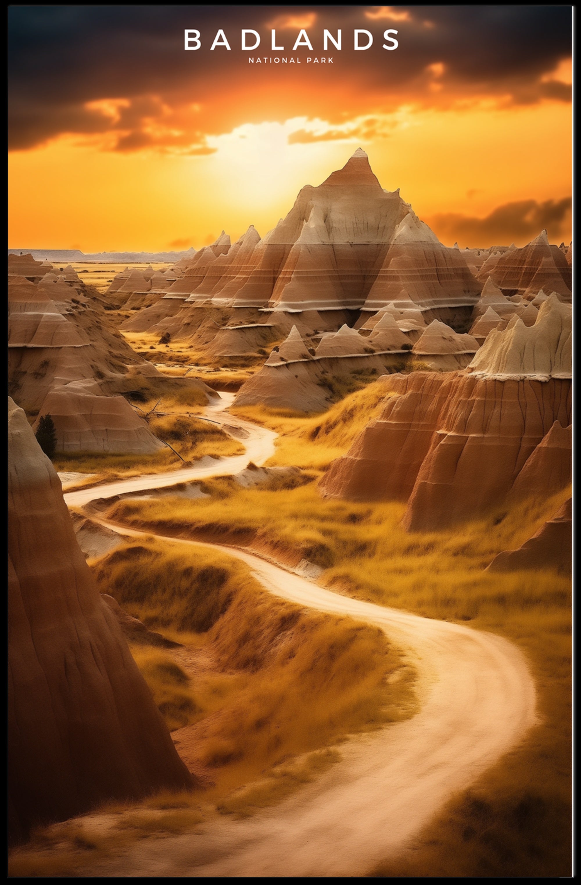 Badlands Majestic Travel Poster Wall Art Print