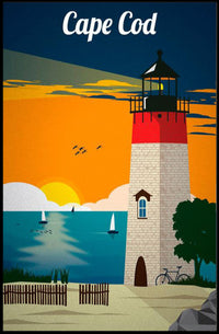 Cape Cod Lighthouse Coastal Adventure Travel Poster PosterGoat