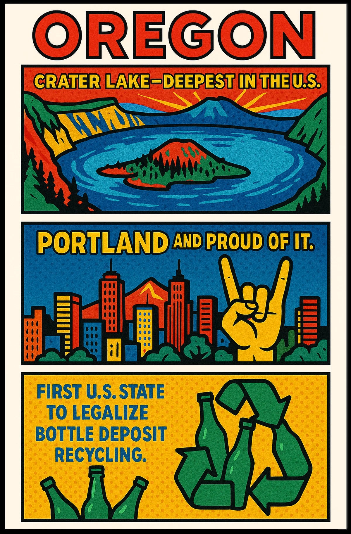 Oregon Pioneering Bottle Deposit Poster