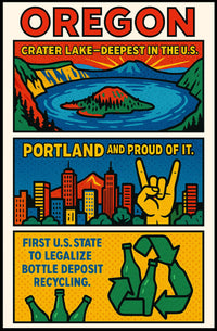 Oregon Pioneering Bottle Deposit Poster