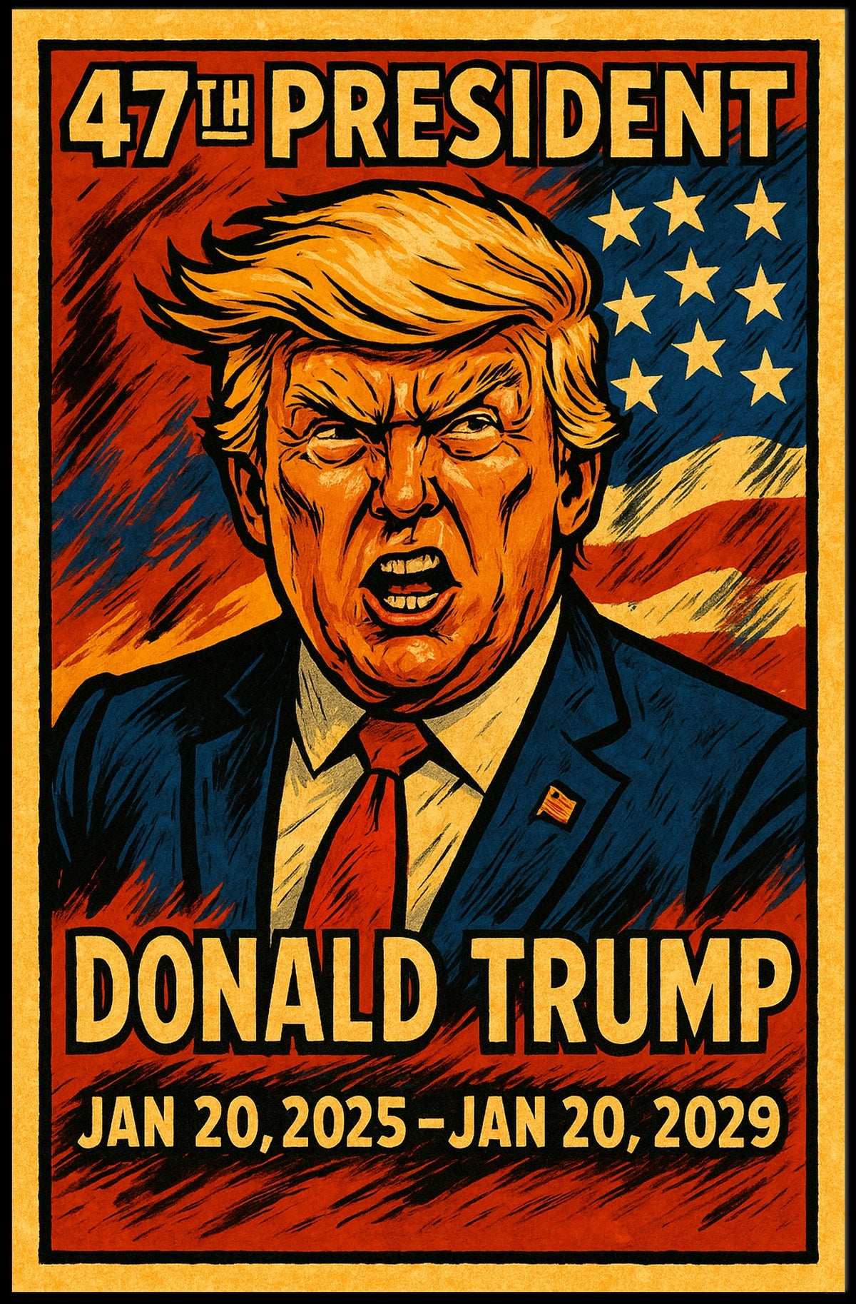 Donald Trump Visionary Patriotic Pop Art Poster