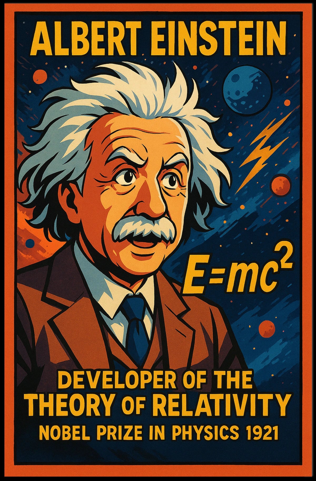 Albert Einstein Relativity Theory Vintage Science Educational Wall Art Gift Idea Poster