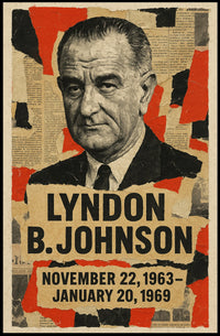 Lyndon B. Johnson 36th President of the United States Layered paper Collage Poster