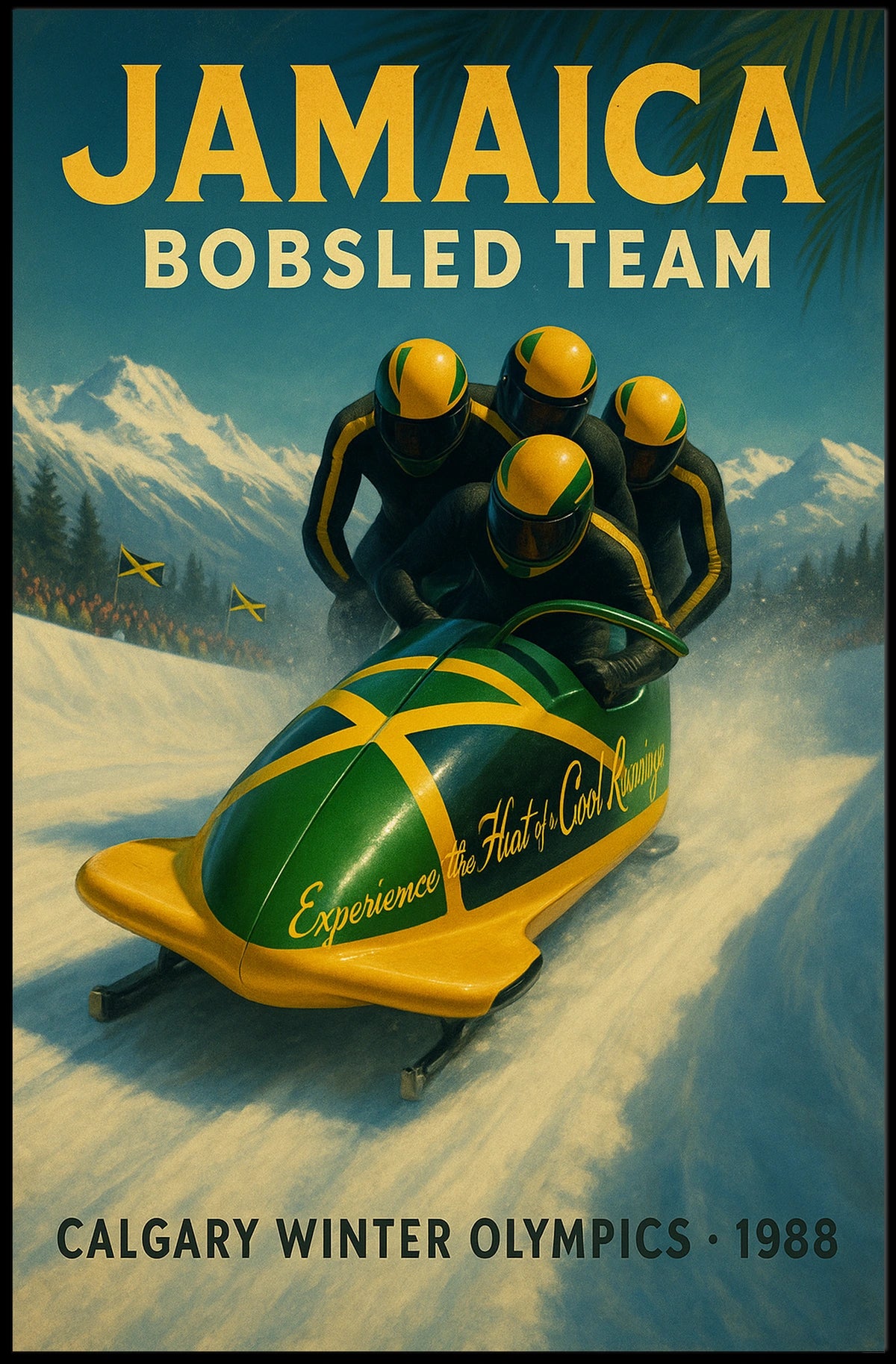 Jamaica Bobsled Team 1988 Calgary Winter Poster
