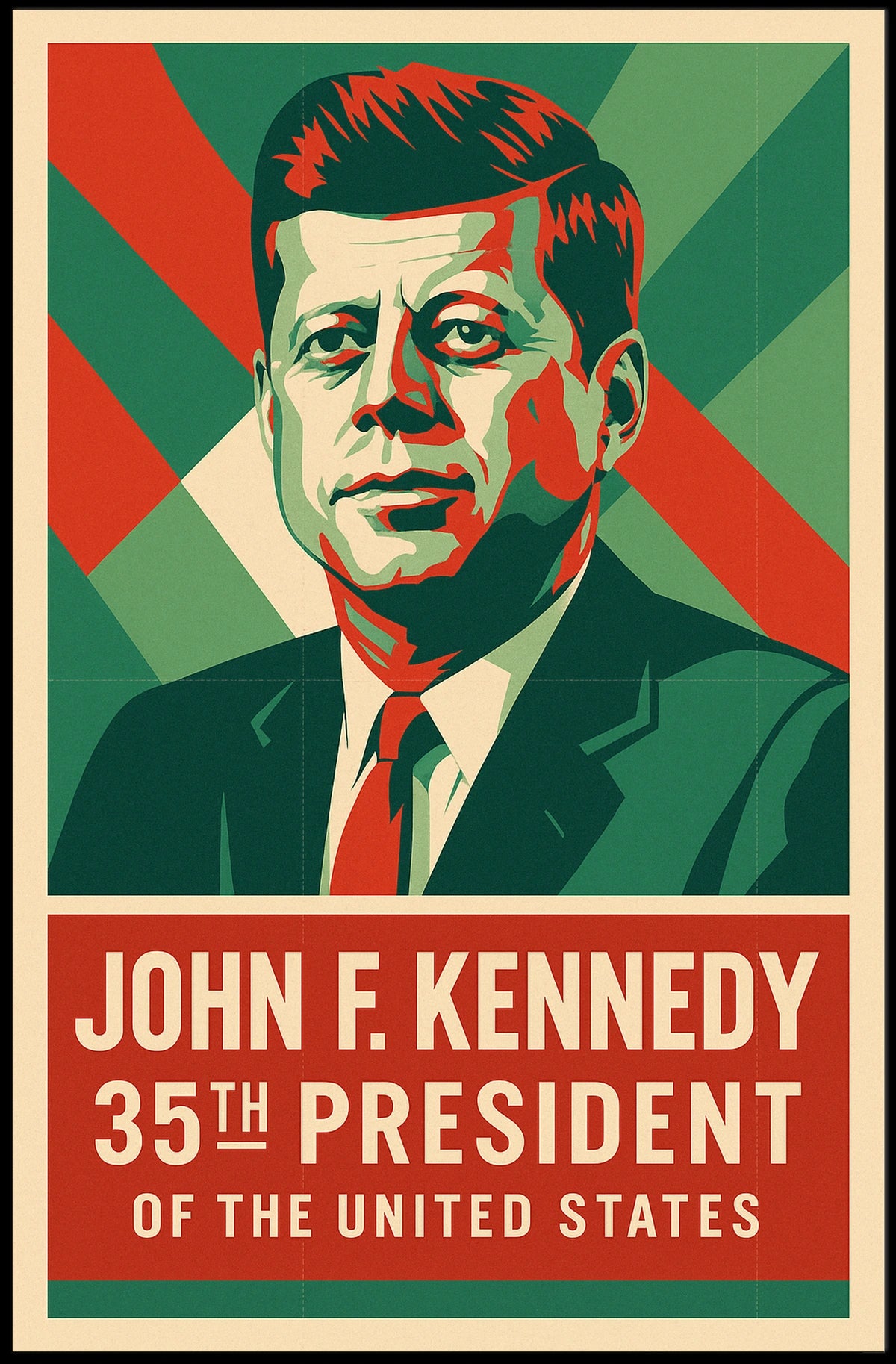 Kennedy 35th President Heritage Midcentury Poster