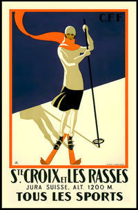 Winter Sports in Sainte-Croix and Les Rasses Poster PosterGoat