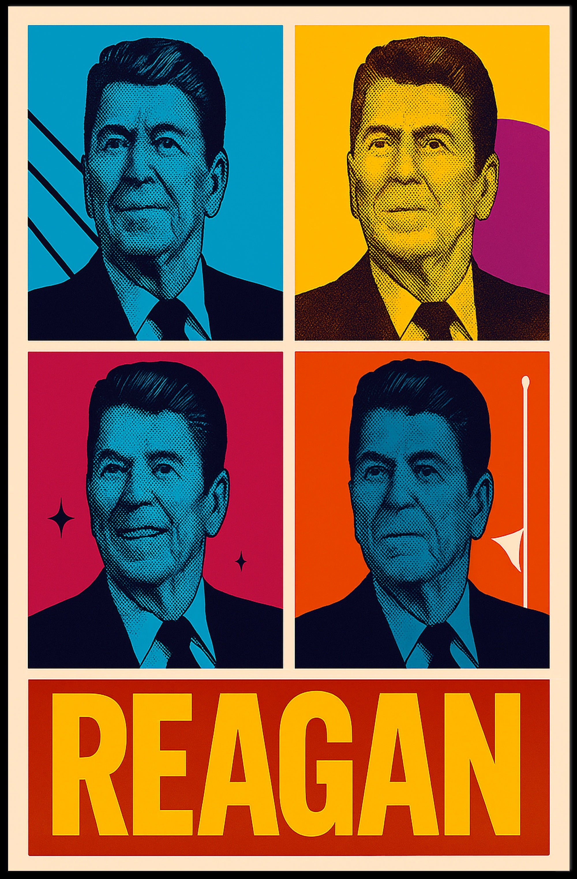 Ronald Reagan Pop Art Tribute Poster Decoration PosterGoat