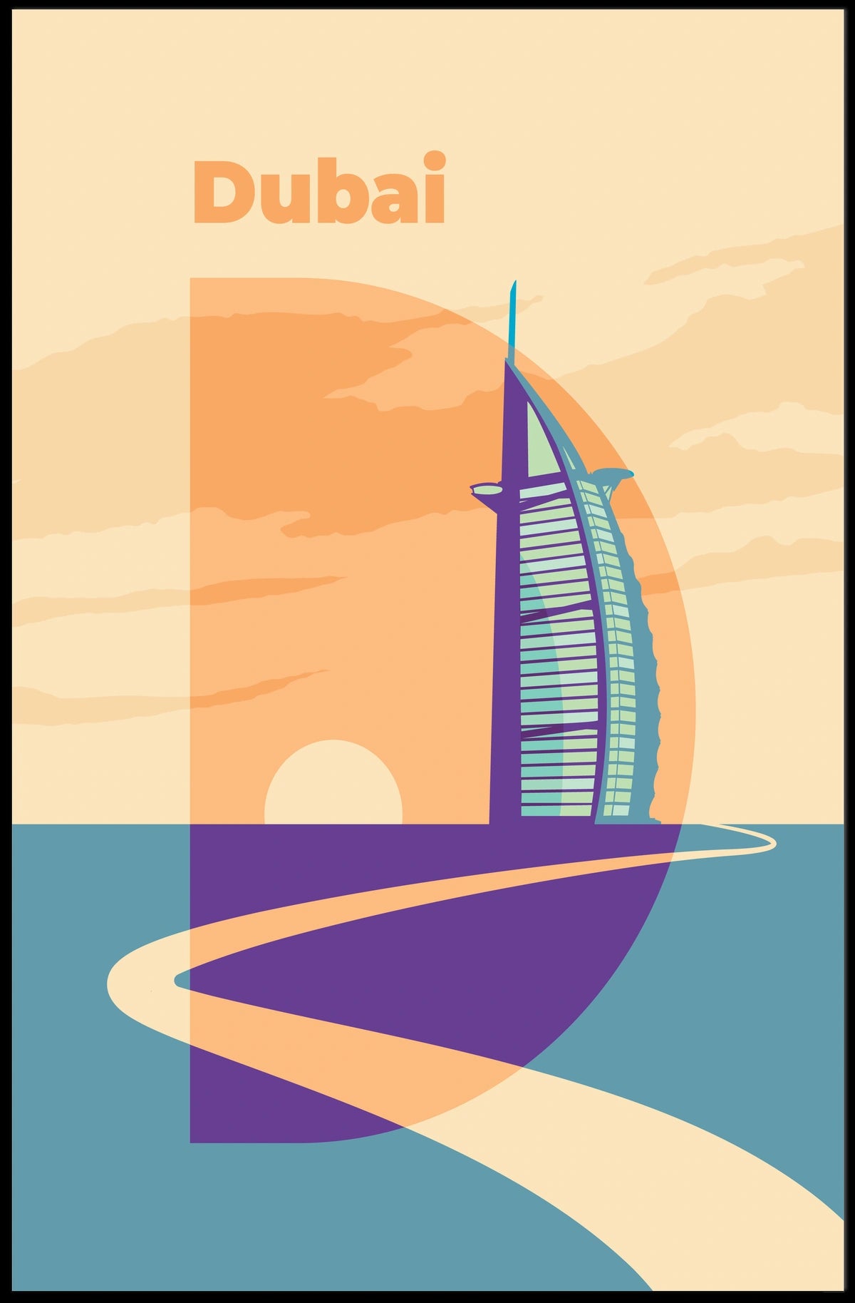 Dubai Skyline Illustration Poster
