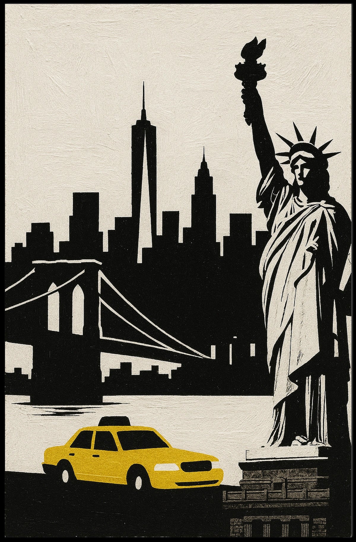 Iconic New York City Poster Bold Cityscape For Home Decor