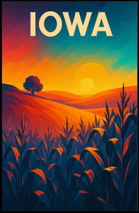 Iowa Sunset Landscape Poster