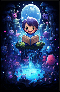 Moonlight Tales Whimsical Fantasy Surrealism Poster