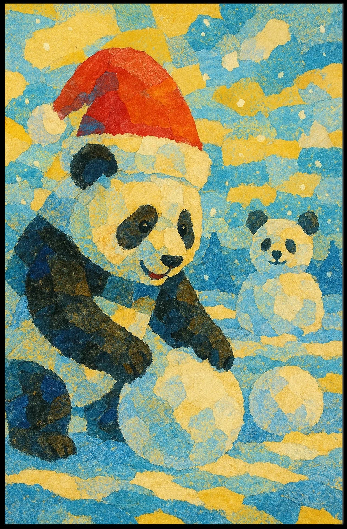Festive Panda in Winter Wonderland Poster
