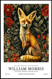 Artistic Fox with Floral Patterns: Abstract or Artistic Poster