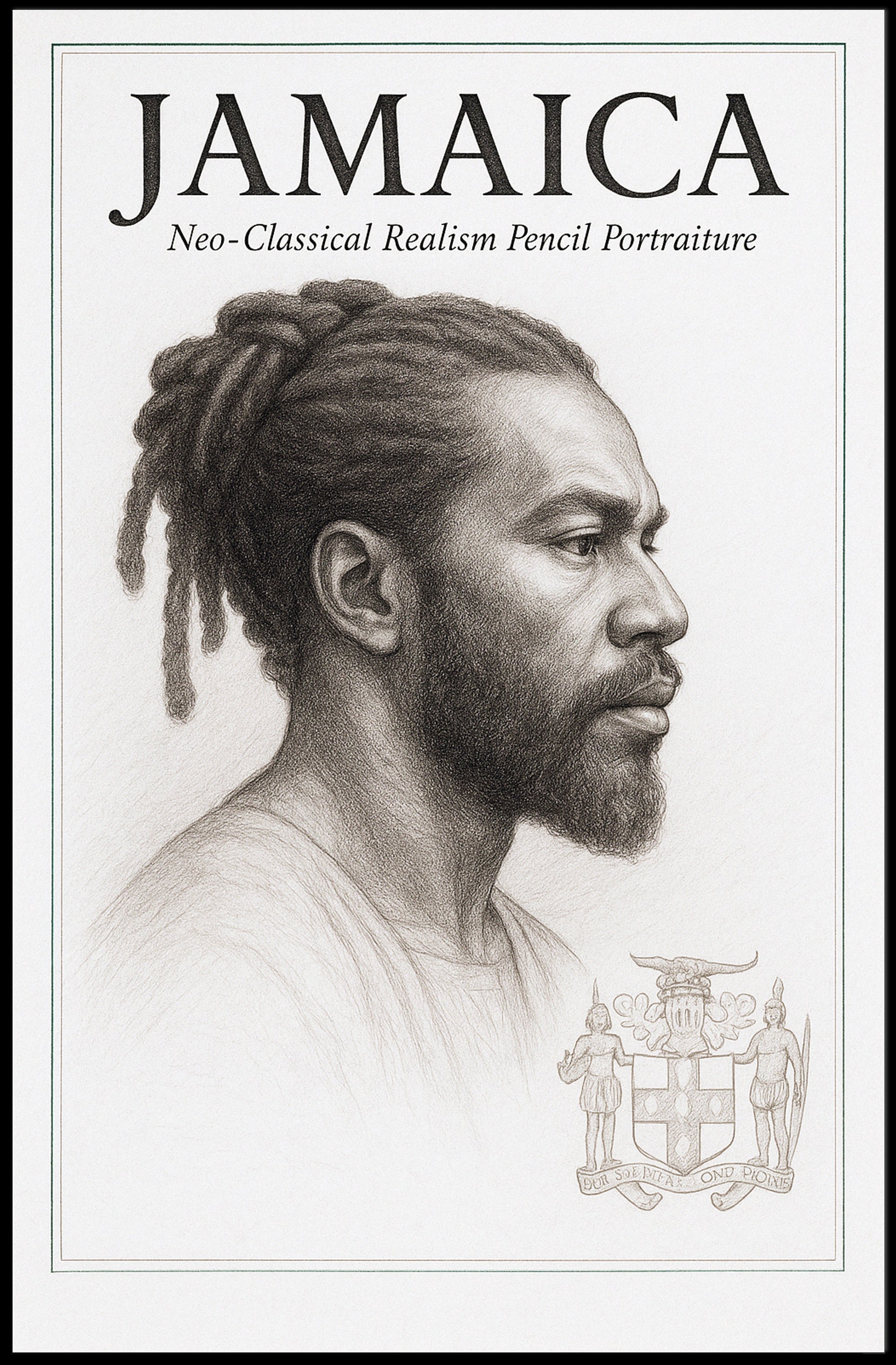 Jamaica NeoClassical Realism Portrait Poster PosterGoat