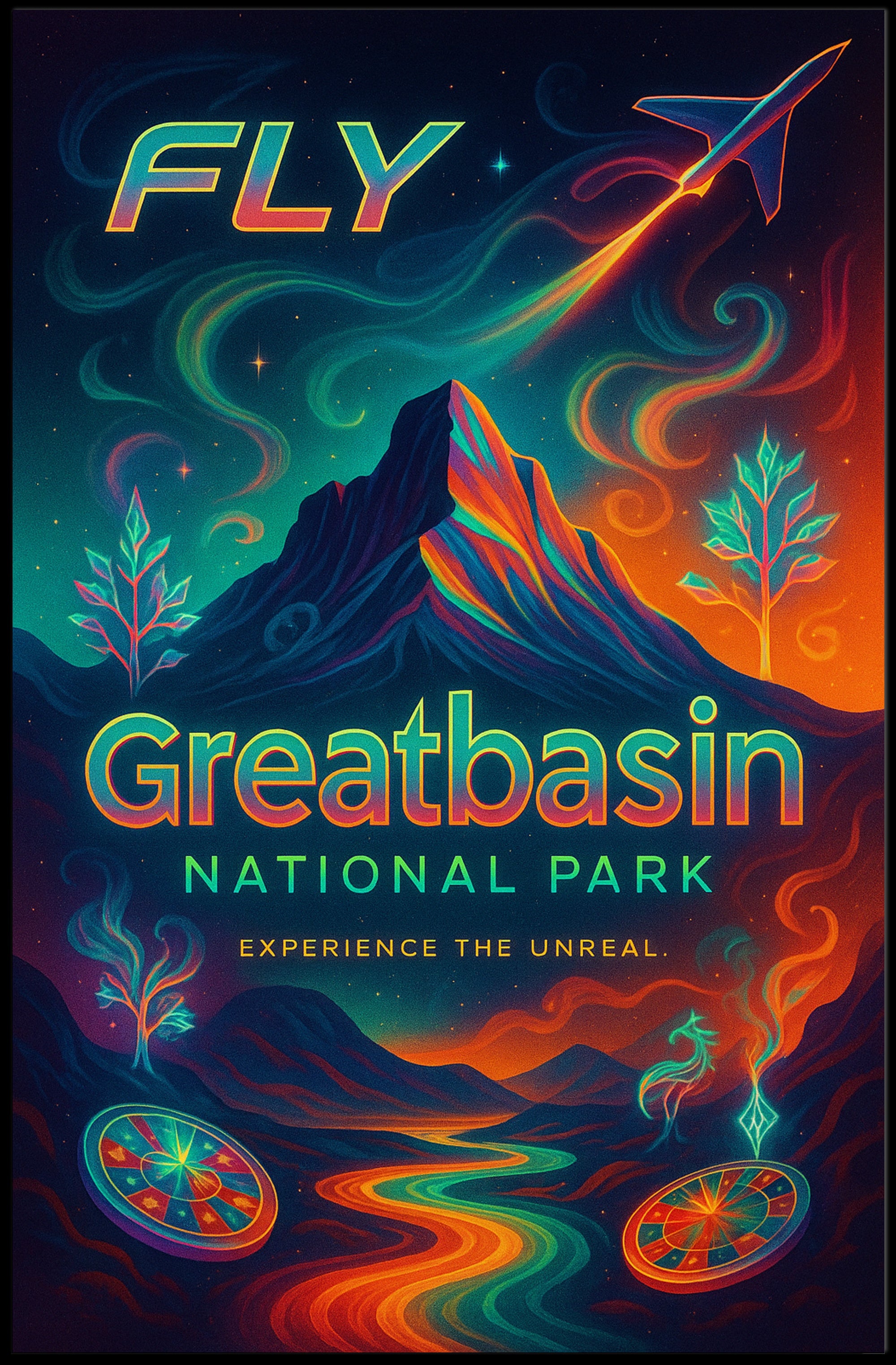 Fly to Great Basin National Park Poster