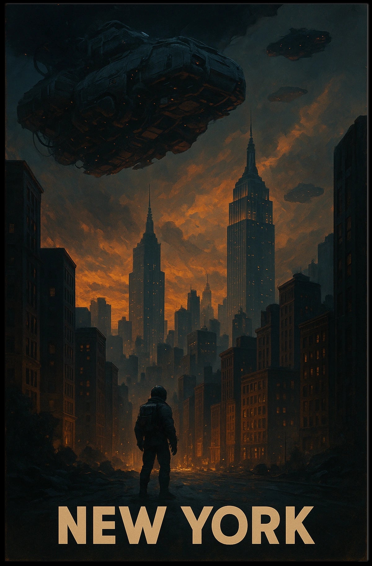 New York Futuristic Skyline Poster