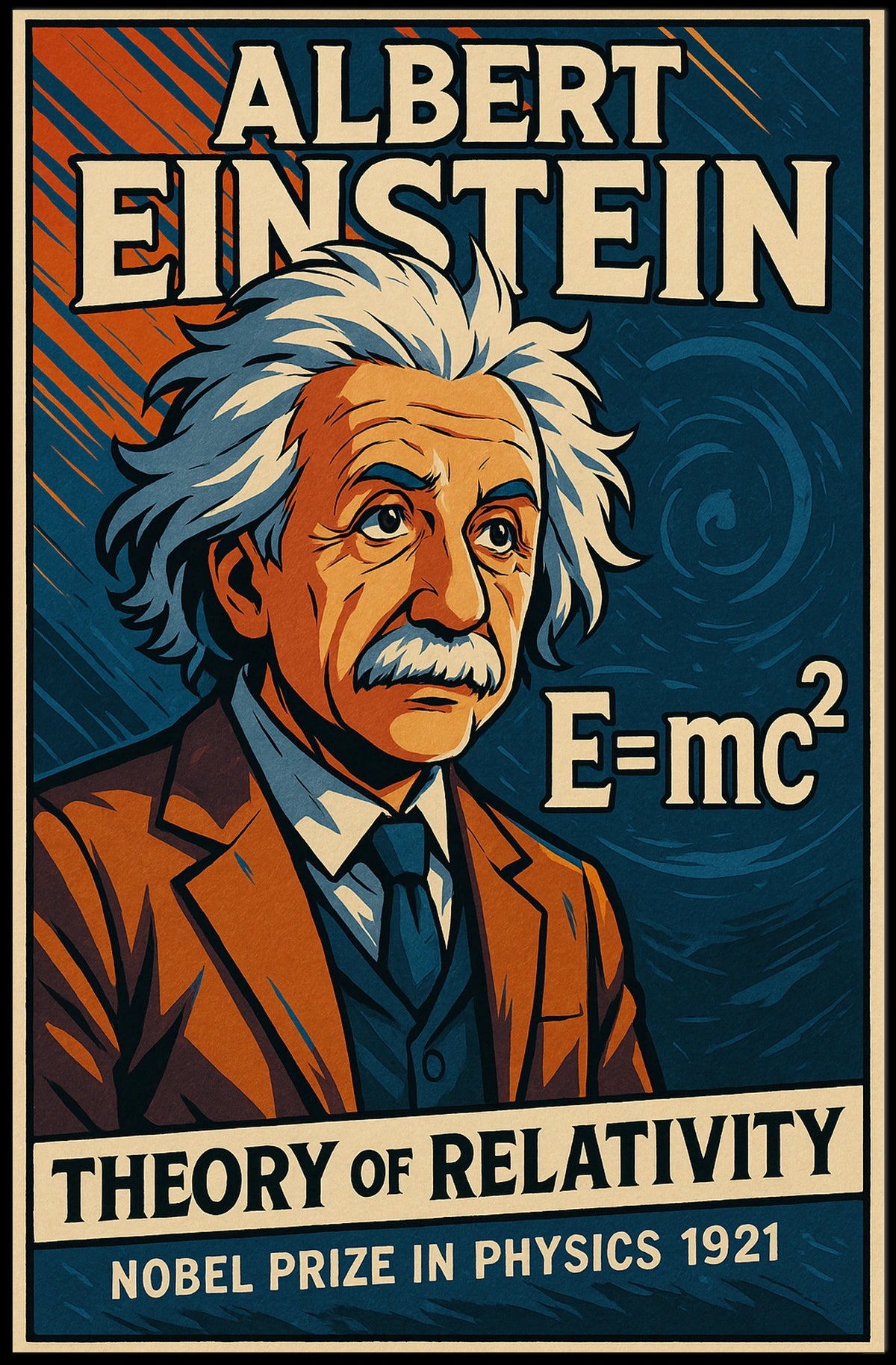 Albert Einstein Relativity Vintage Inspirational Poster