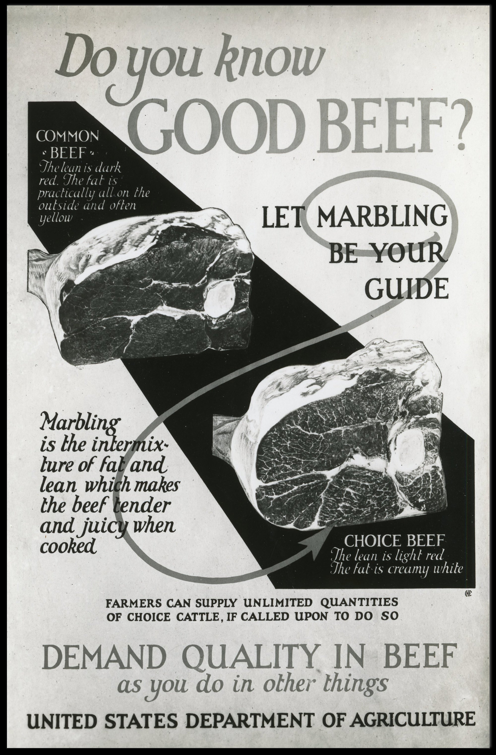 Quality Beef Vintage Educational Poster PosterGoat