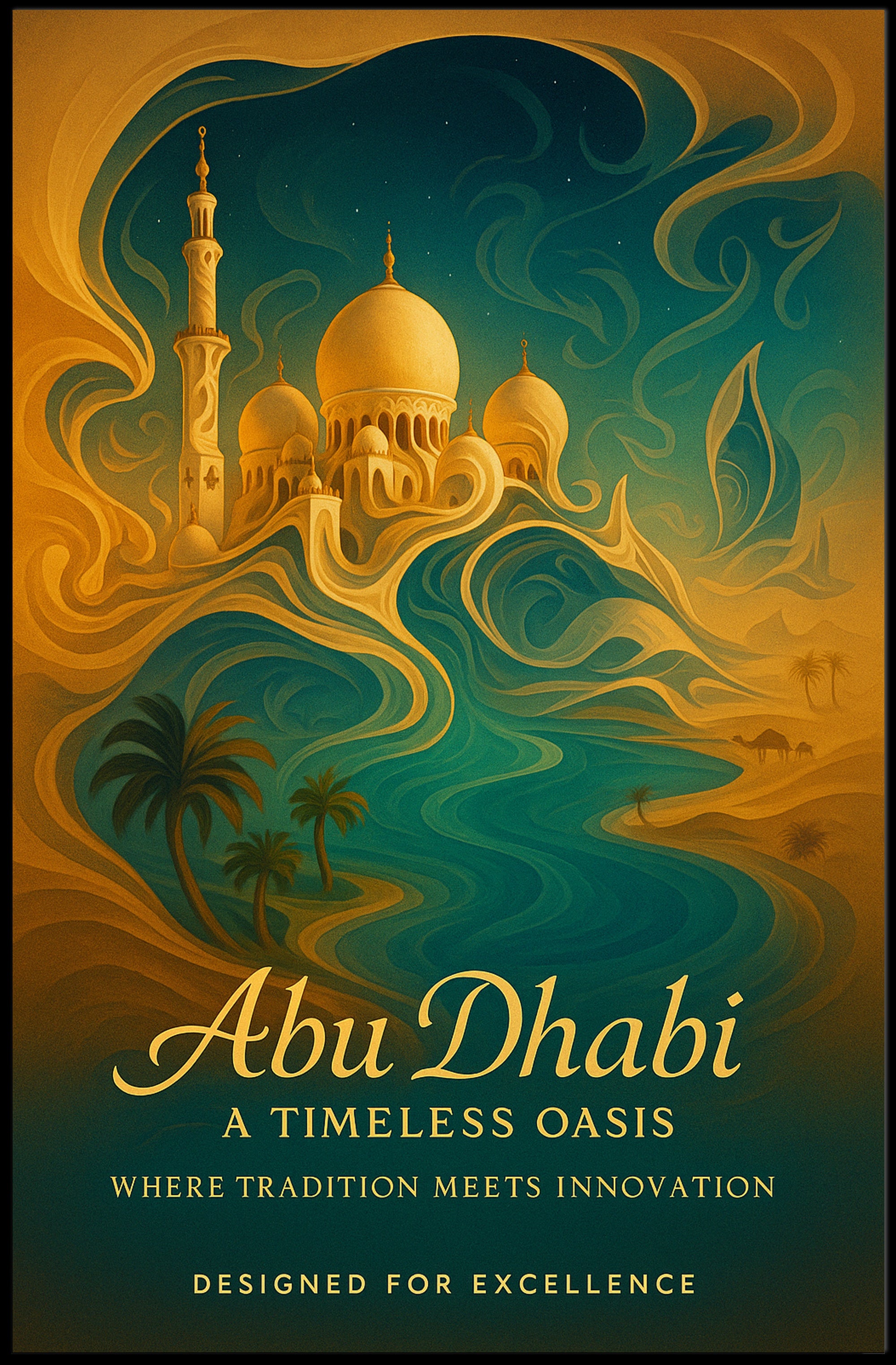 Abu Dhabi Timeless Oasis Elegance Cityscape Poster