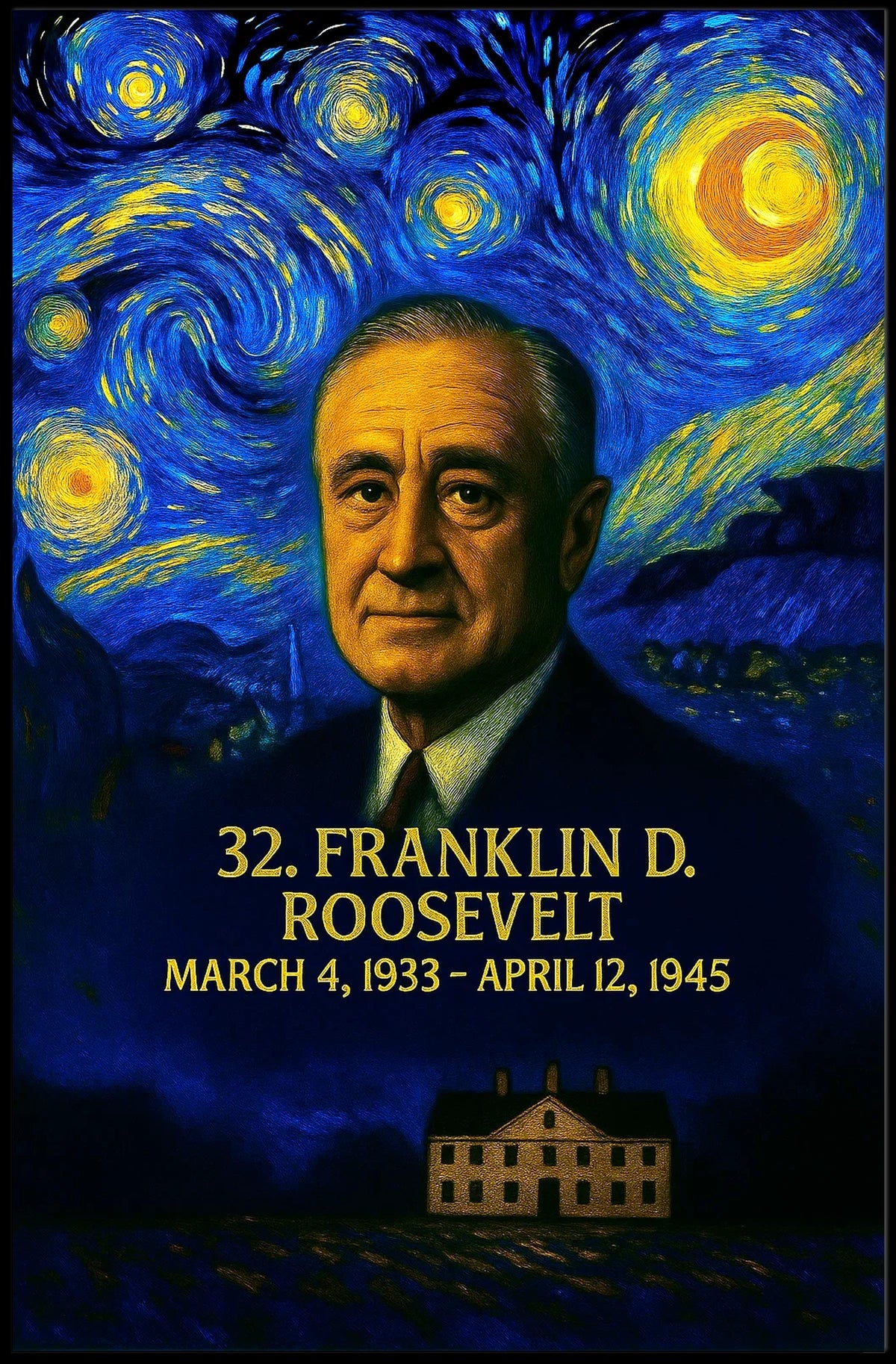 Franklin D. Roosevelt 32nd President of the United States Presidential Masterpiece Series Poster