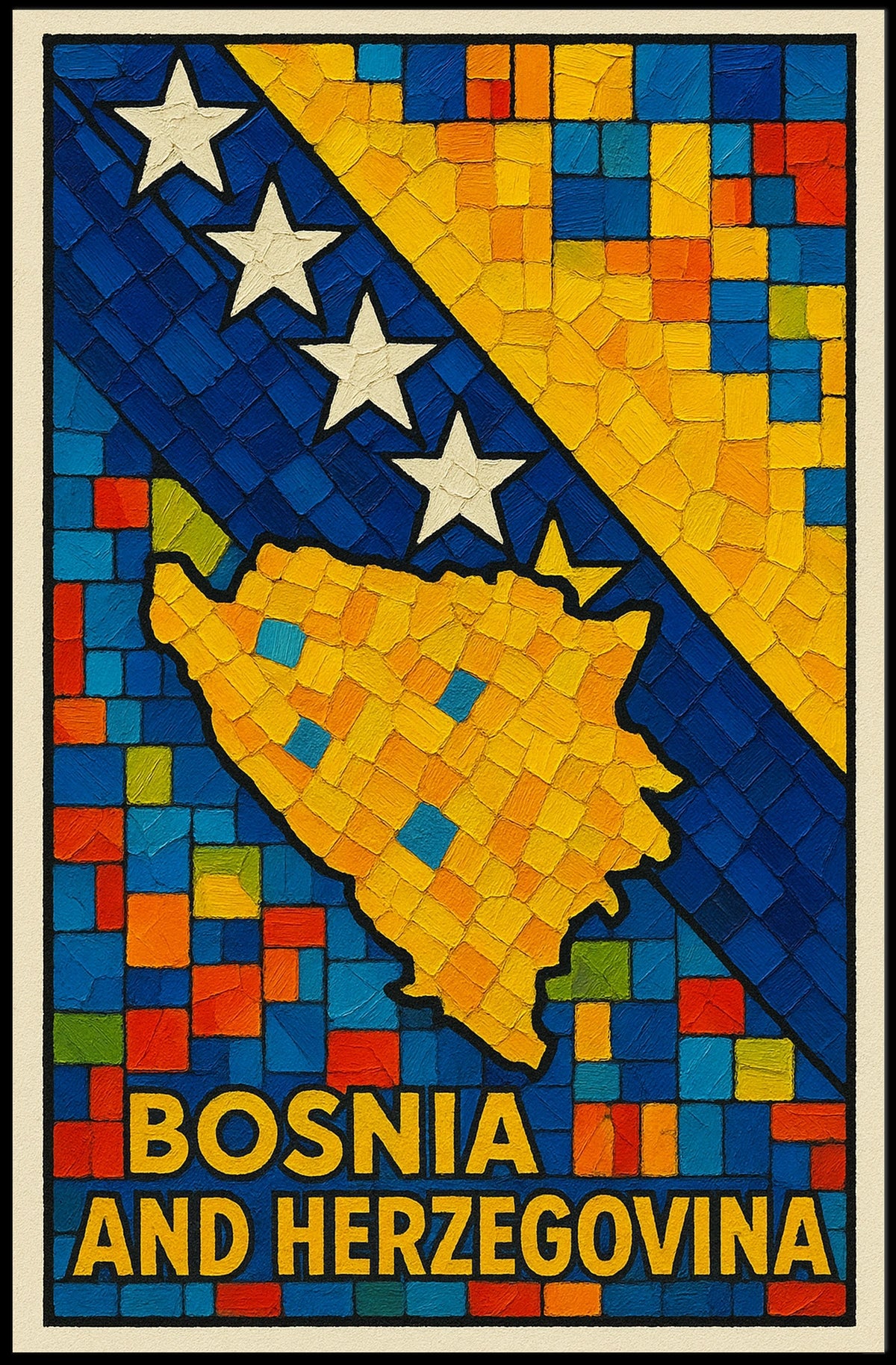 Bosnia And Herzegovina Mosaic Poster