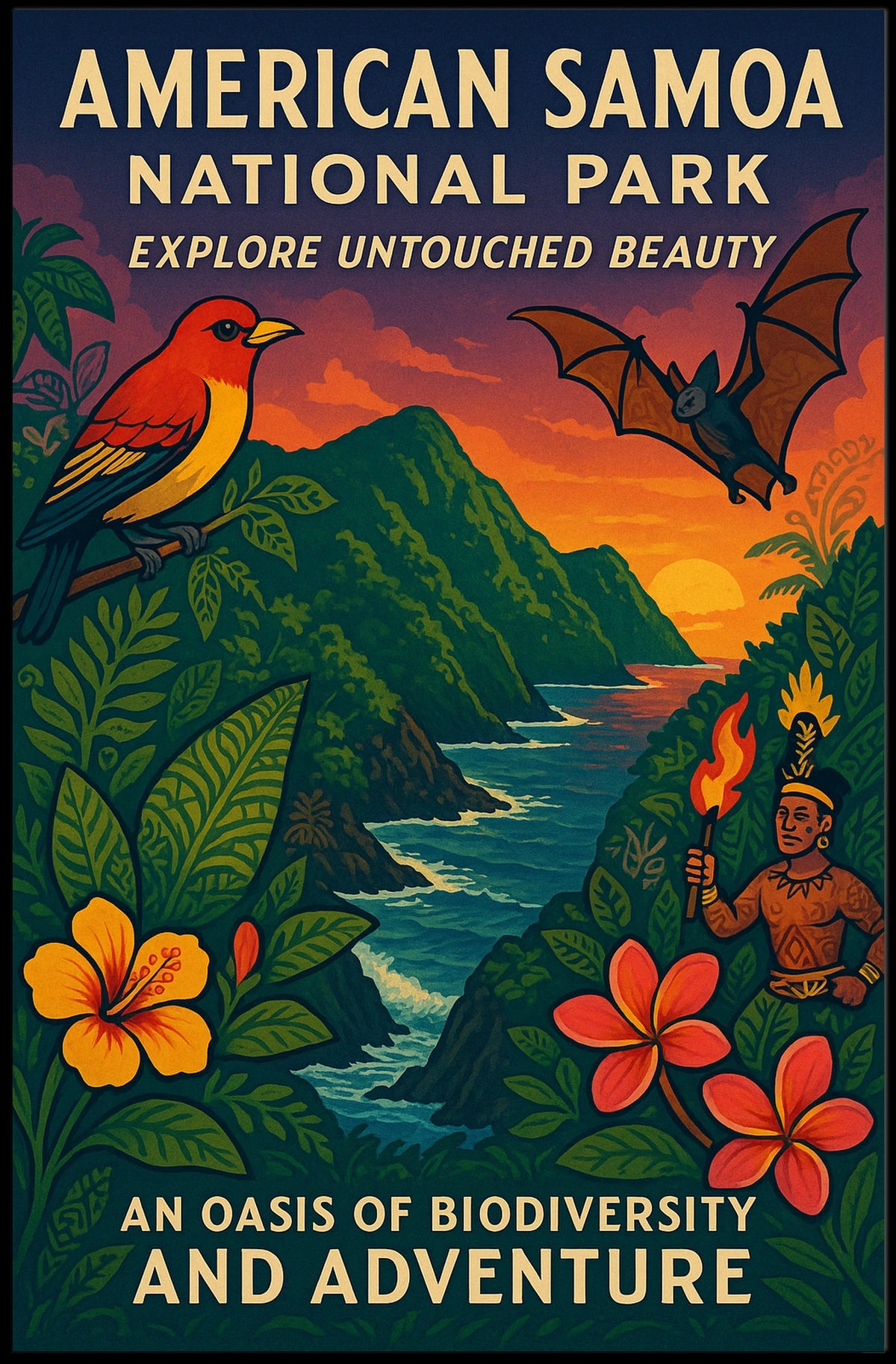 American Samoa National Park Poster: Awe-Inspiring Nature Scenery