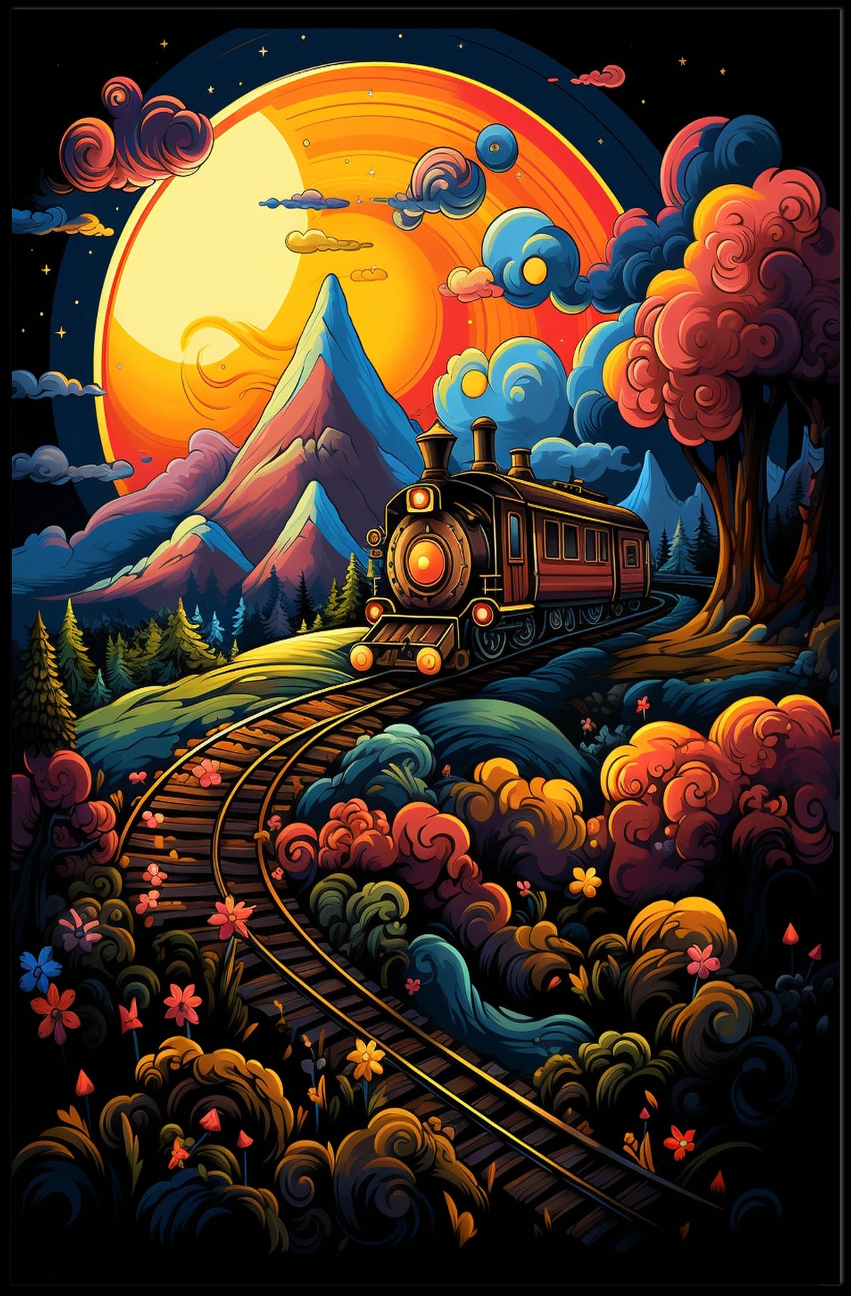 Dreamy Train Journey Poster