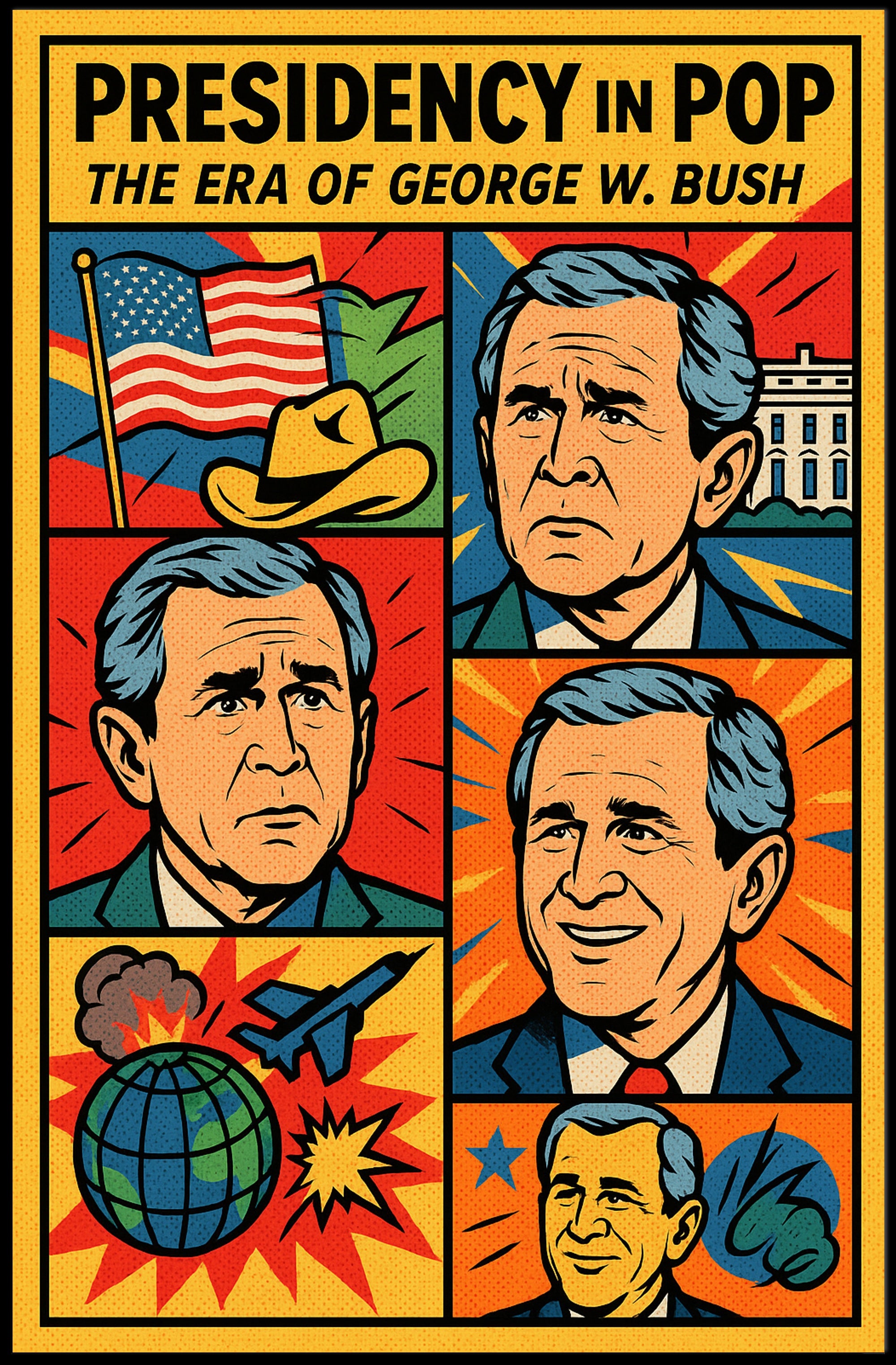 George W. Bush Presidency in Pop Poster PosterGoat