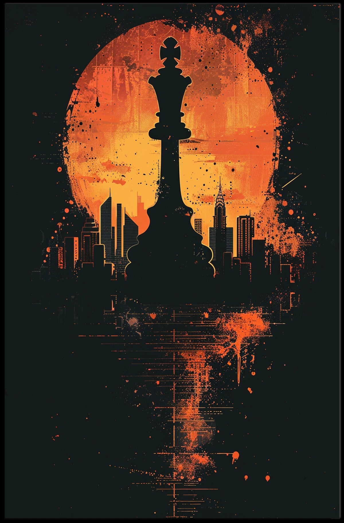 Chess Cityscape Poster