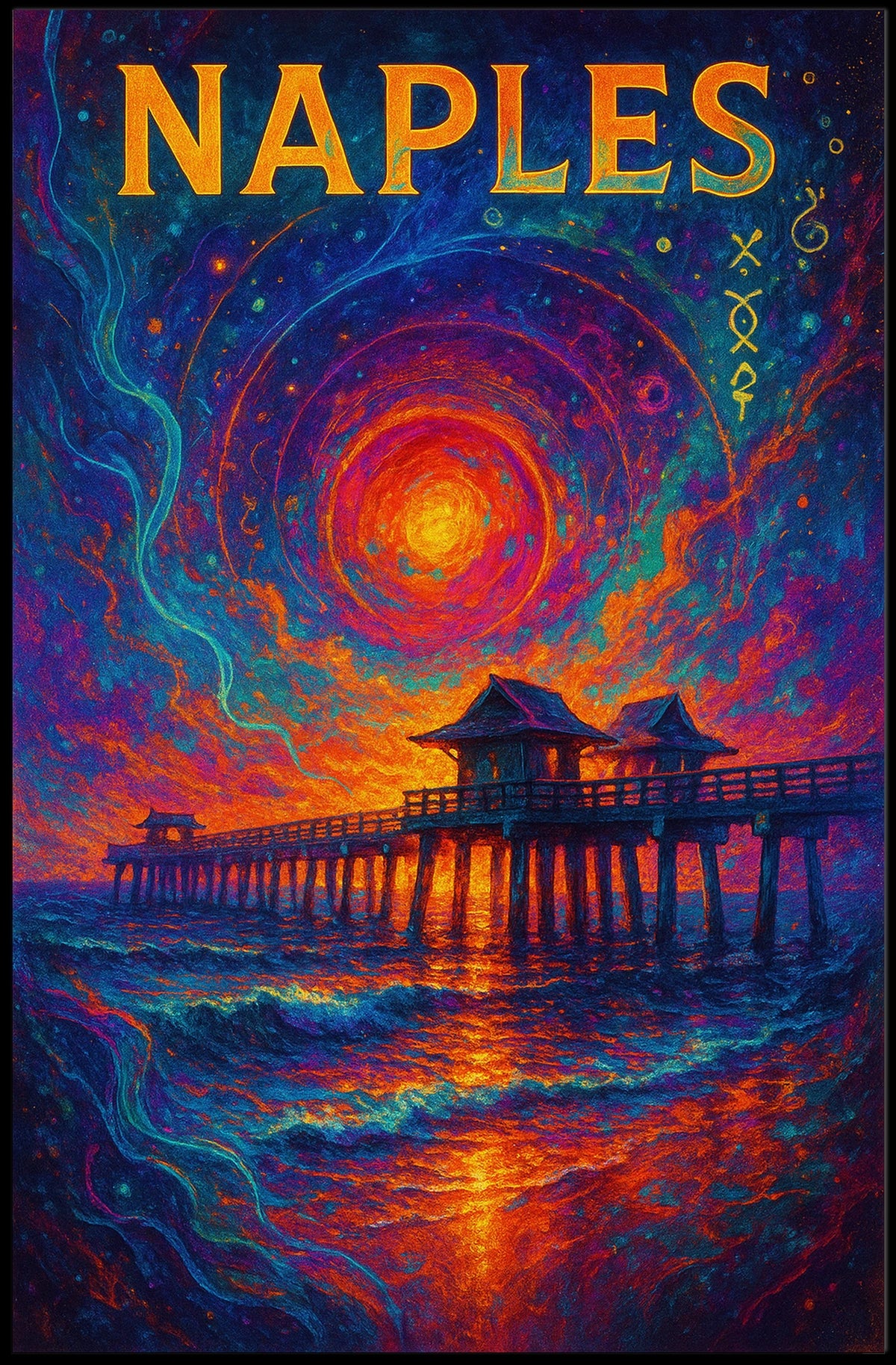 Naples A Cosmic Sunset Poster