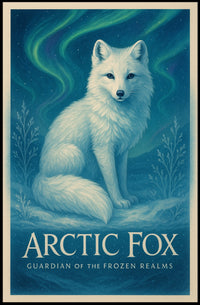 Arctic Fox Guardian of the Frozen Realms Poster