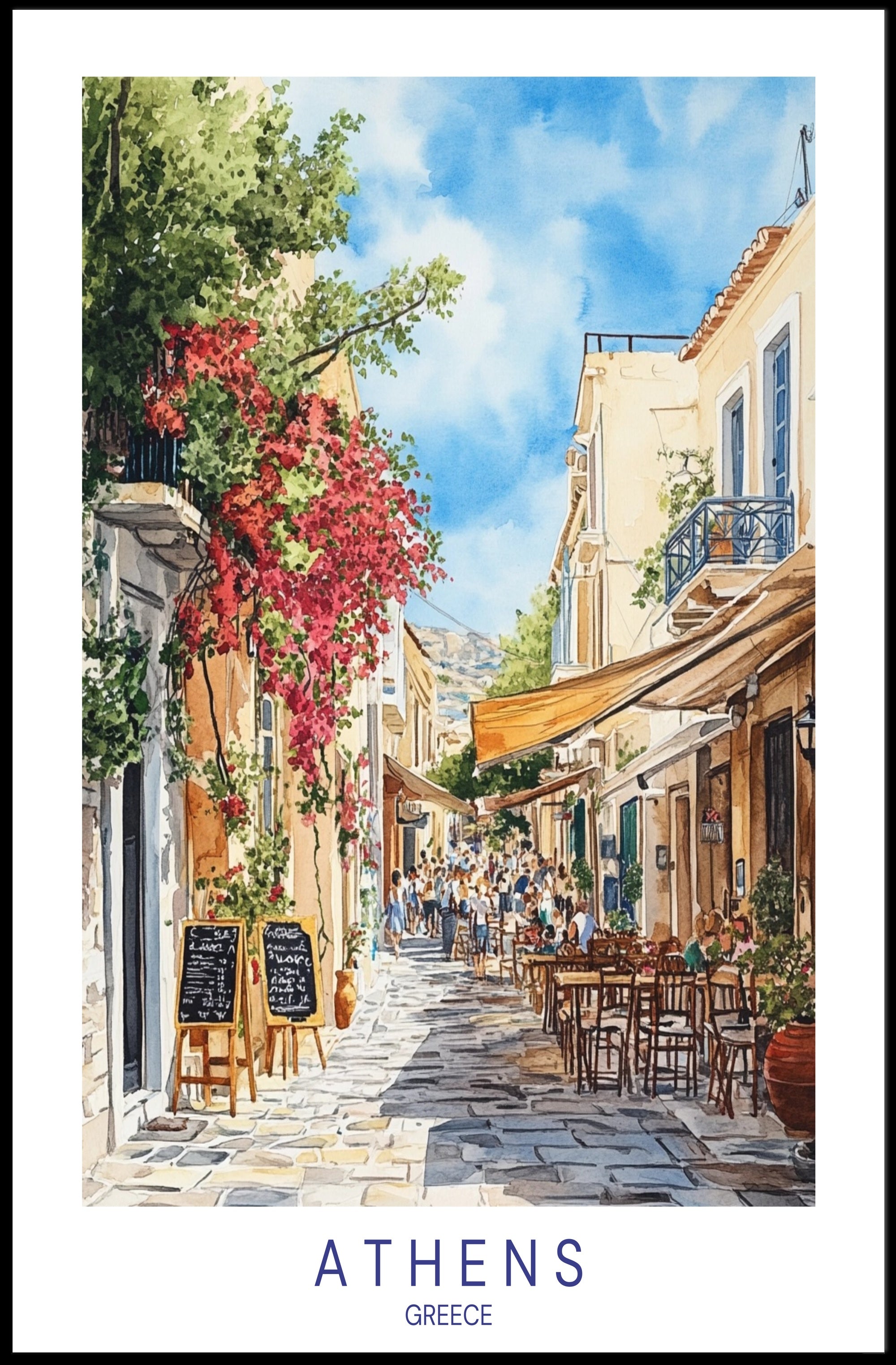 Vibrant Streets of Athens Poster PosterGoat